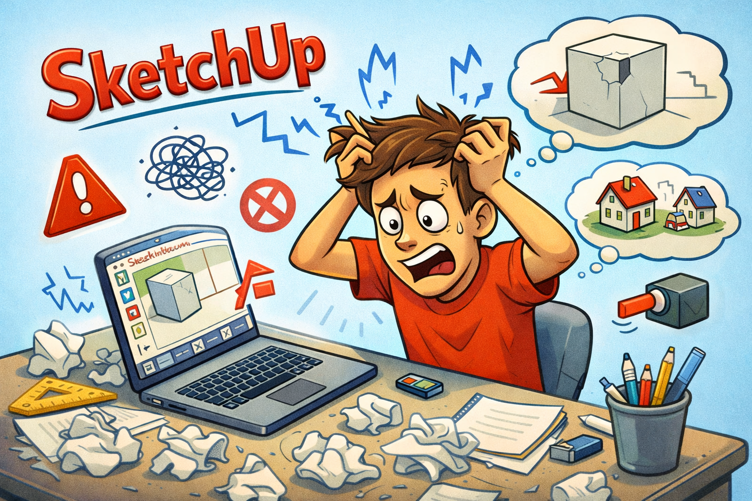 ปัญหาของ SketchUp ที่มือใหม่ทุกคนต้องเจอ