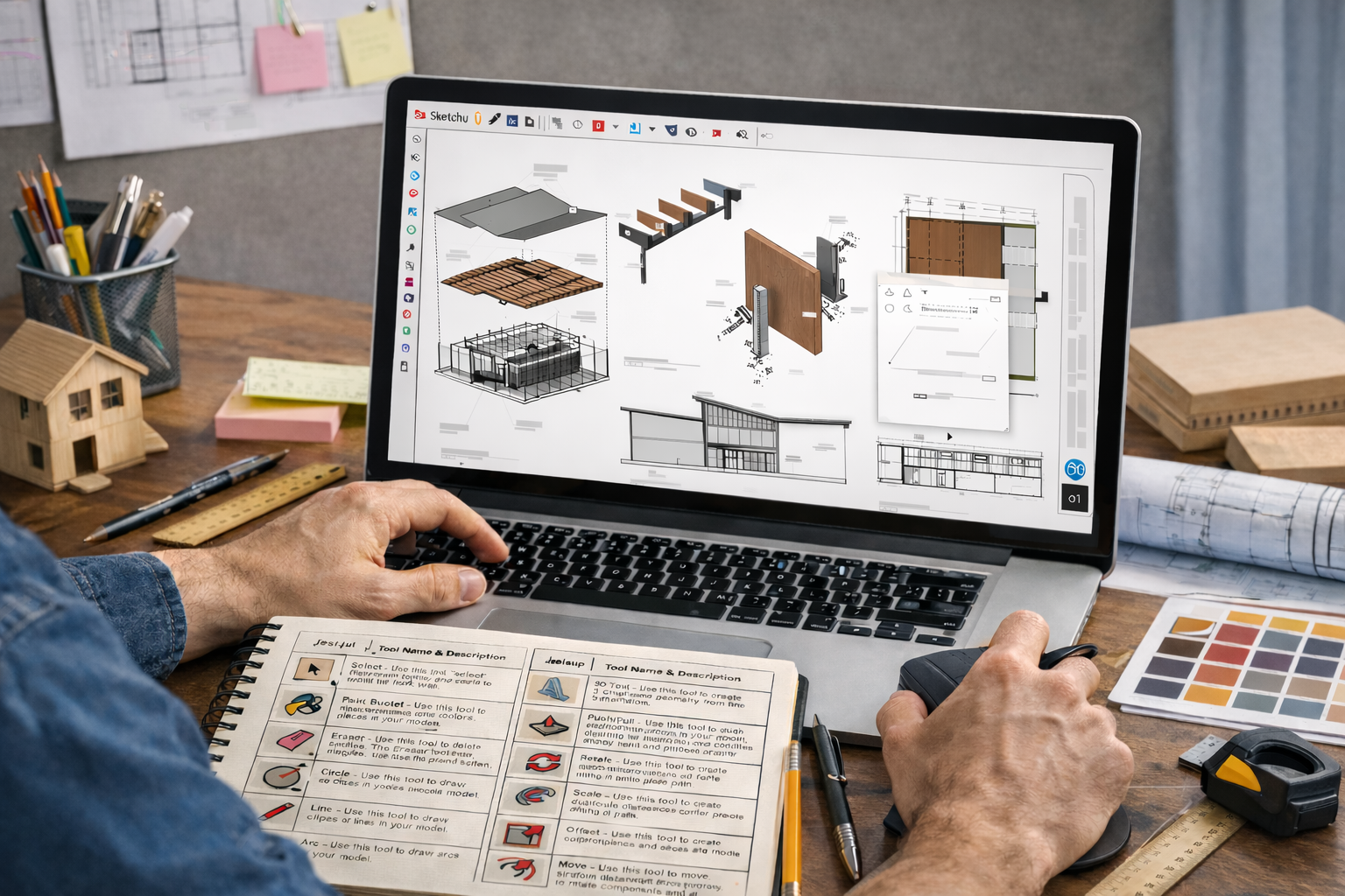 รับสอน SketchUp พื้นฐานถึงเรนเดอร์ ตัวต่อตัวออนไลน์ ZodChaeng