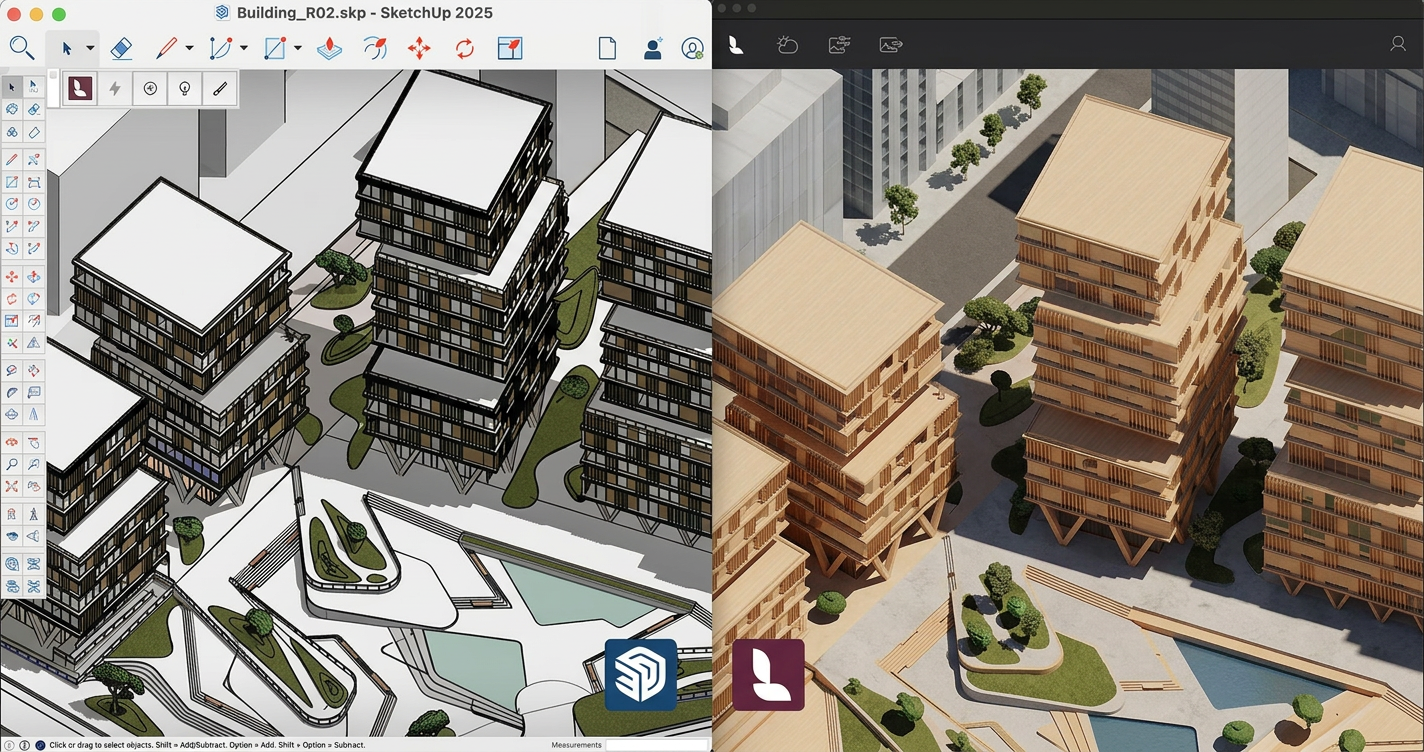การใช้งาน Sketchup กับ Lumion