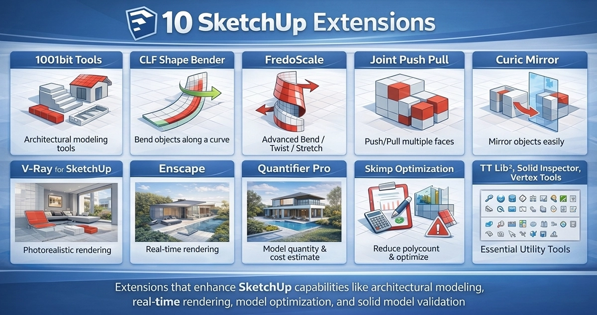 สุดยอด 10 SketchUp Extension ใช้ประจำ