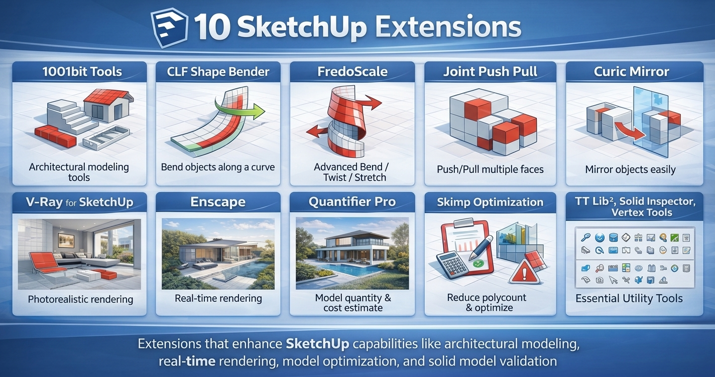 สุดยอด 10 SketchUp Extension ใช้ประจำ